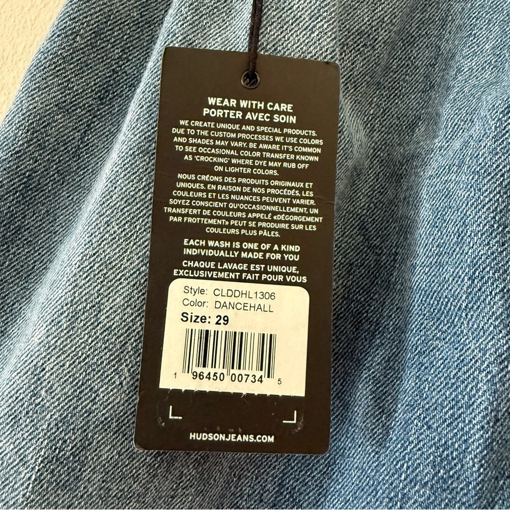 Hudson Trouser Wide Leg Cropped Jeans Dancehall Size 29 NWT - Picture 7 of 9
